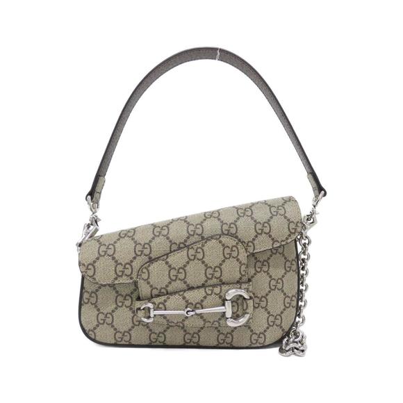 GUCCI Beige Horsebit Shoulder Bag - Picture 1 of 5